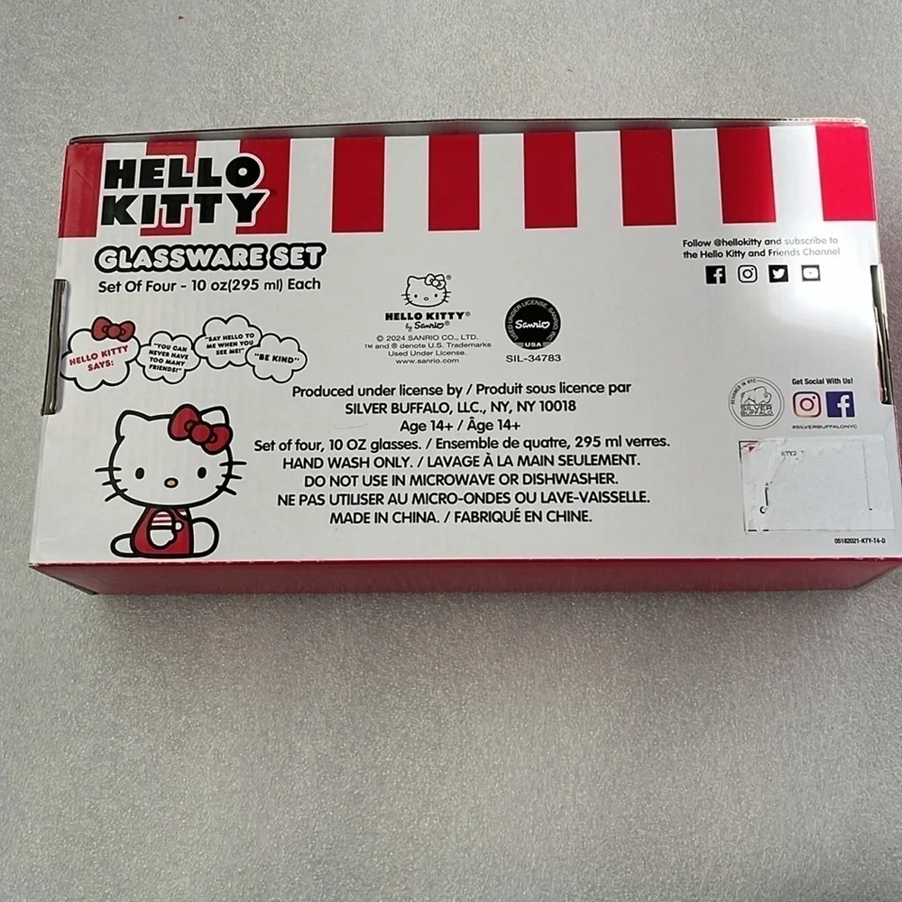 🆕 Hello Kitty Glassware Set of 4